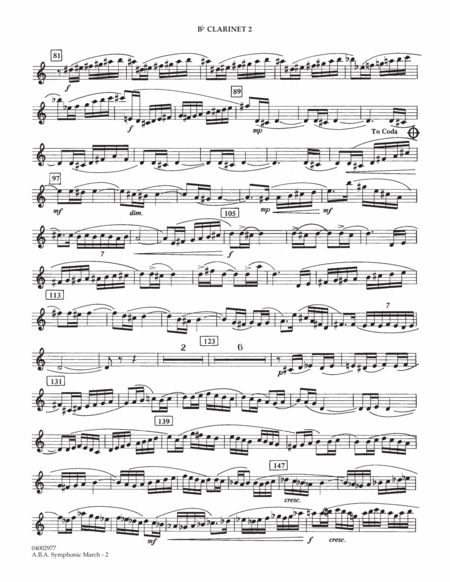 A.B.A. Symphonic March (Kitty Hawk) - Bb Clarinet 2