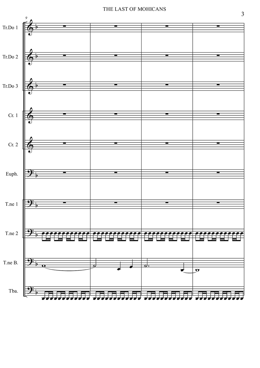 Last Of The Mohicans (main Theme) Brass Ensemble scores gallery preview page 4
