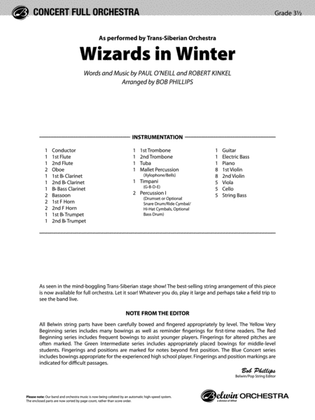 Book cover for Wizards in Winter: Score