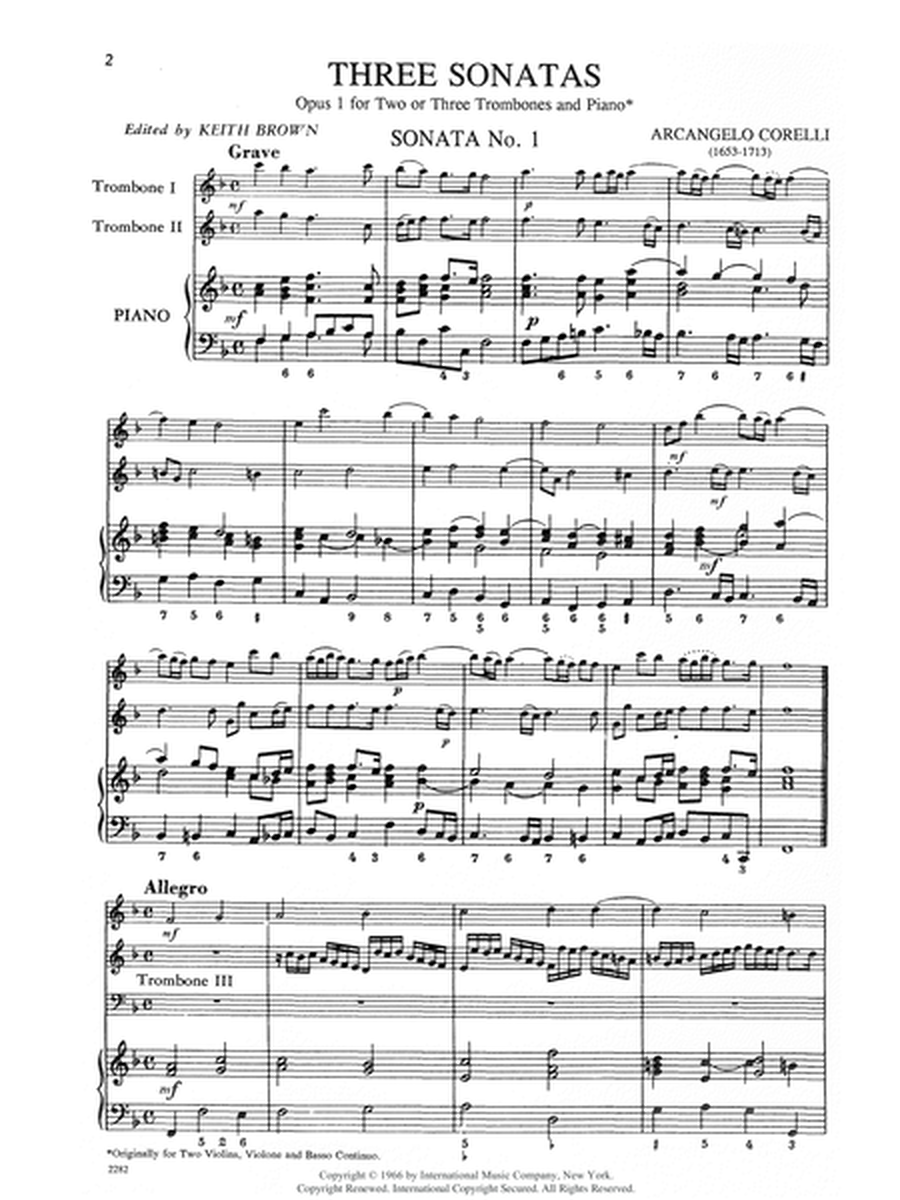 Three Sonatas, Opus 1