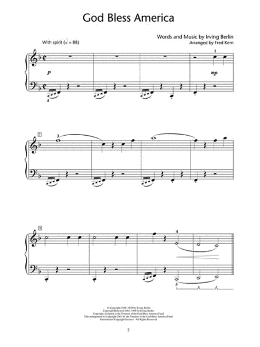 God Bless America® and Other Patriotic Piano Solos – Level 4 Piano Method scores gallery preview page 3