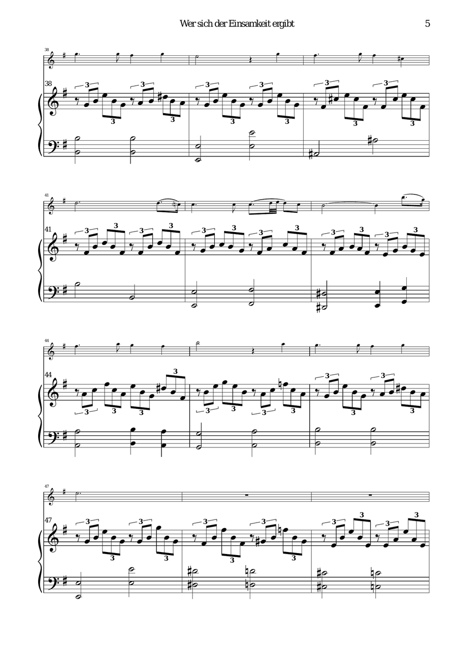 Gesänge des Harfners (Songs of the Harpist) for flute and piano Flute Solo scores gallery preview page 5
