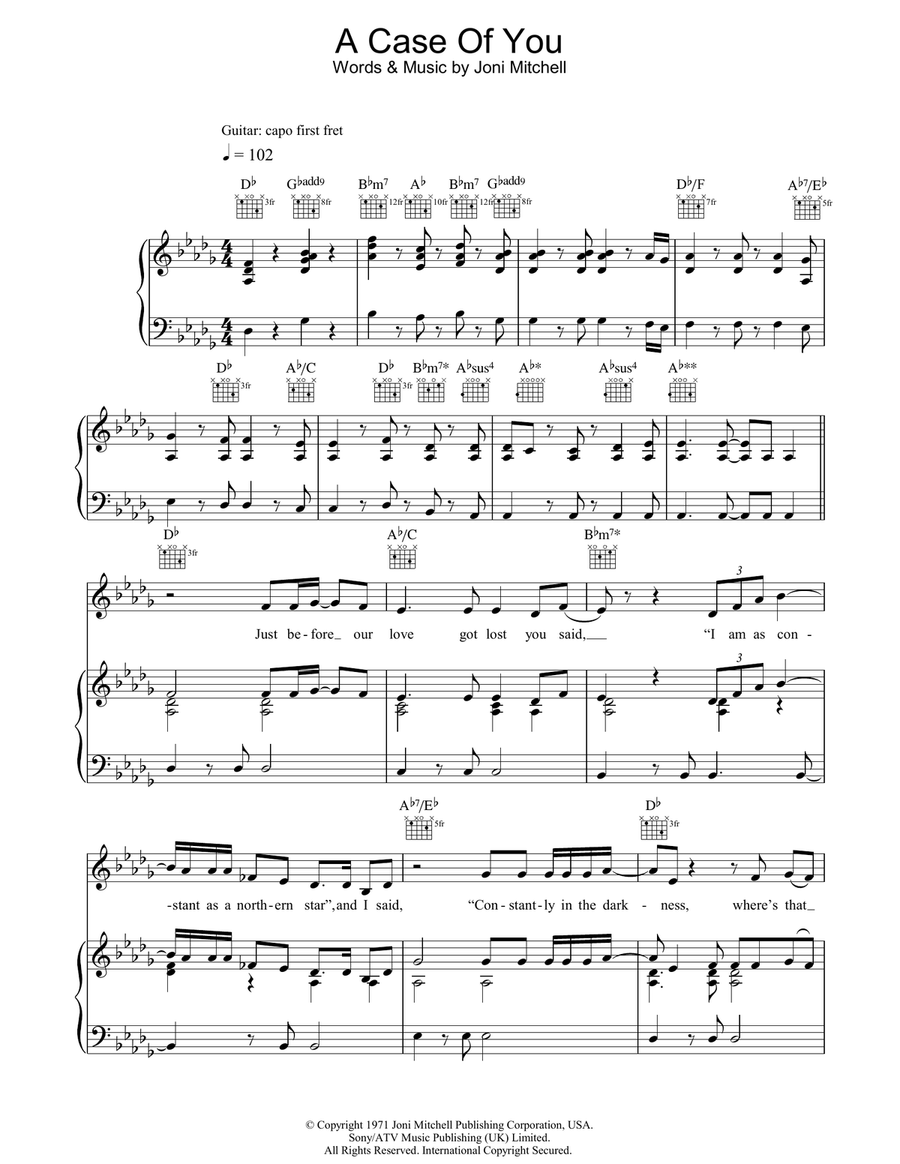 A Case Of You Acoustic Guitar scores gallery preview page 1