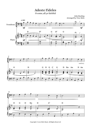 Adeste Fideles (O Come, All Ye Faithful) - trombone and piano