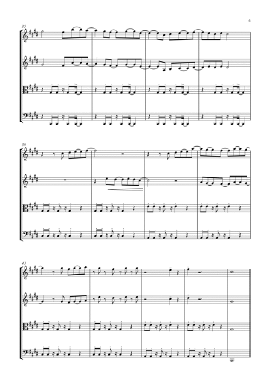 Bring Me To Life String Quartet scores gallery preview page 4
