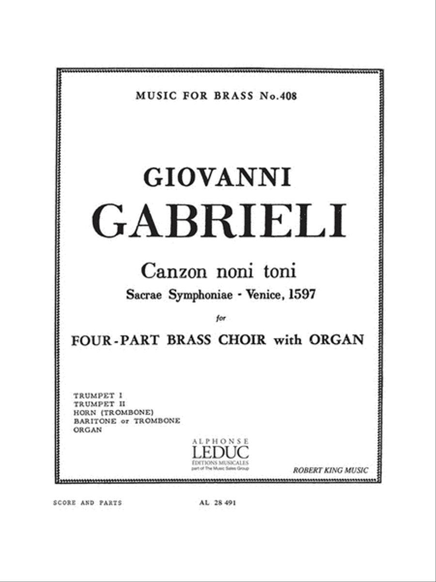 Canzon Noni Toni (quintet-mixed) School and Community scores gallery preview page 1