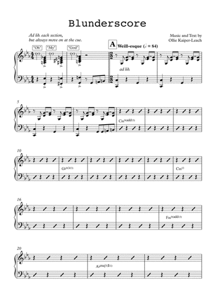 Blunderscore (for Female Voice and Piano) from 'Breaking the Fifth Wall'