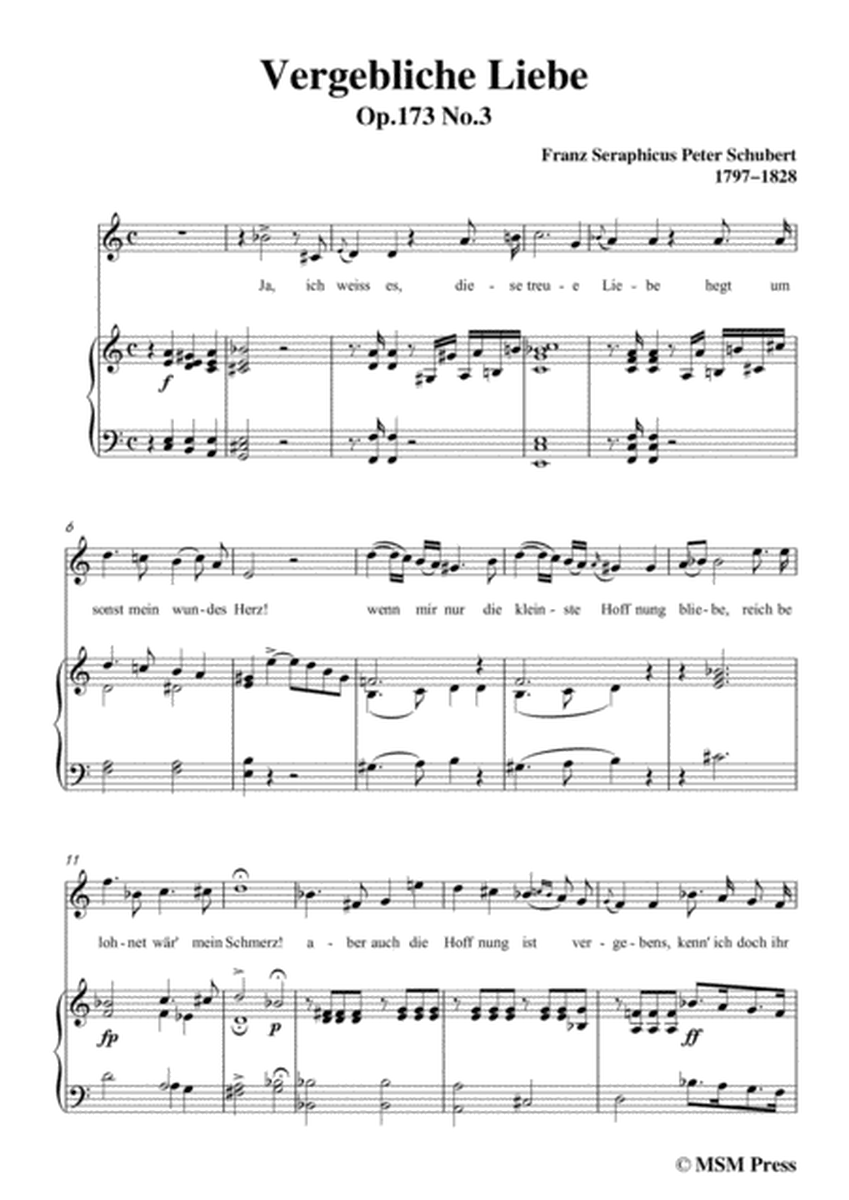 Schubert-Vergebliche Liebe,Op.173 No.3,in a minor,for Voice&Piano image number null
