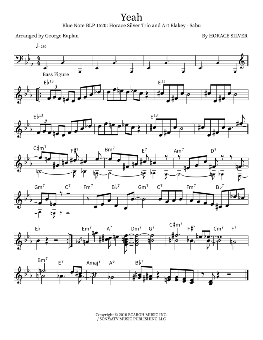 Yeah Piano scores gallery preview page 1