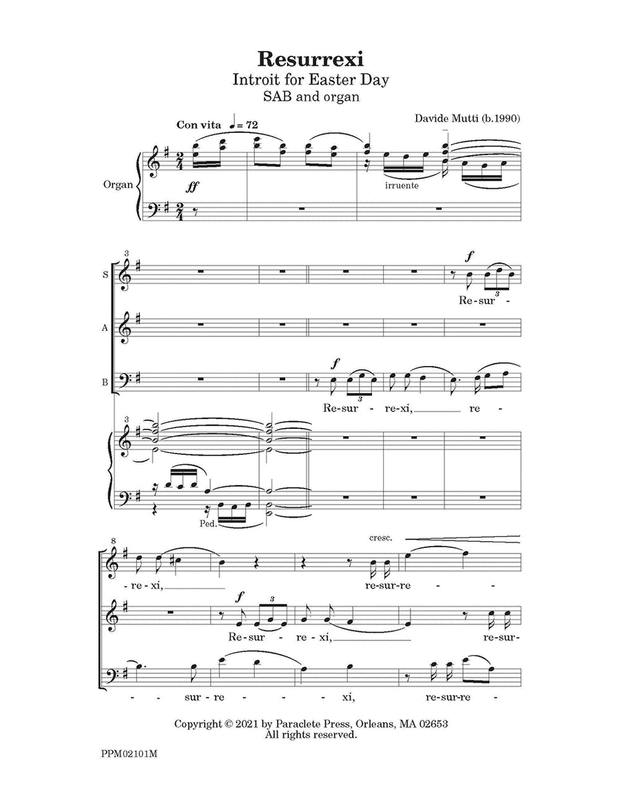 Resurrexi: Introit for Easter Day 3-Part scores gallery preview page 1