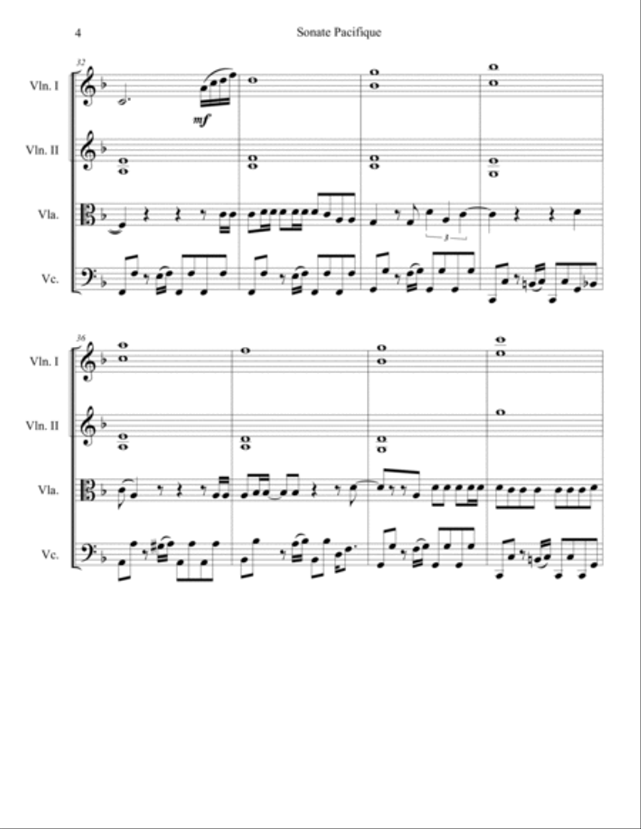 Sonate Pacifique String Quartet scores gallery preview page 4