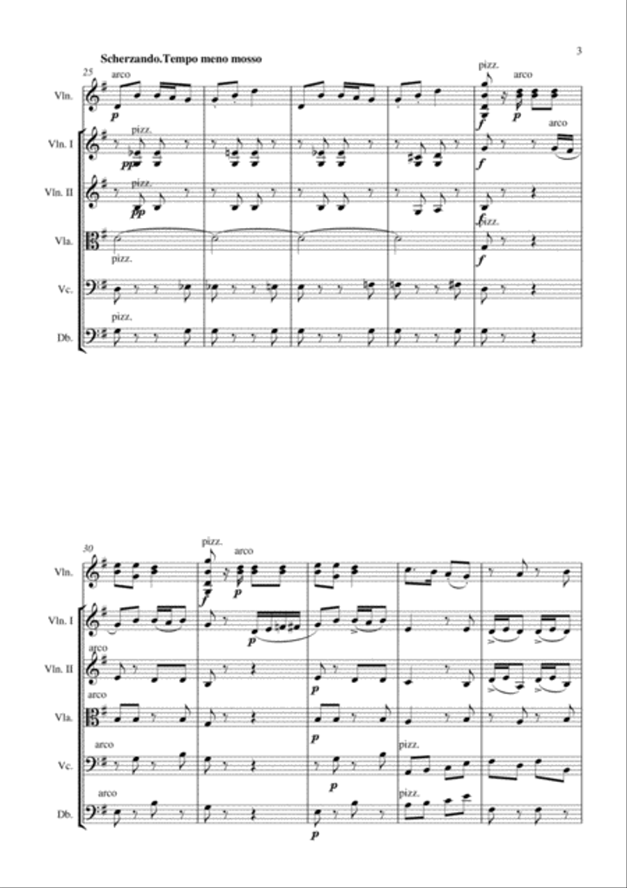 Moussorgsky : Gopak for violin and string Orchestra String Orchestra scores gallery preview page 3