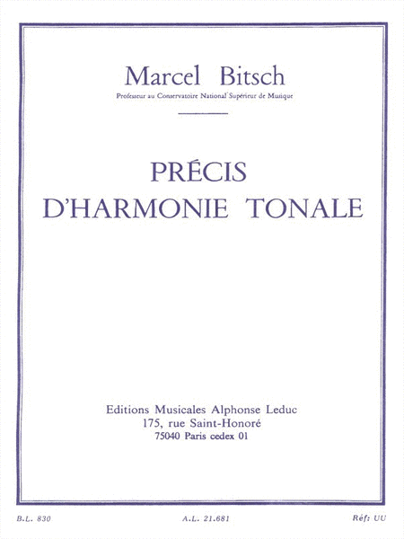 Marcel Bitsch - Precis D?harmonie Tonale