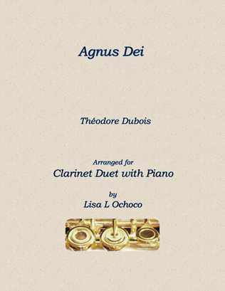 Book cover for Agnus Dei for Clarinet Duet and Piano
