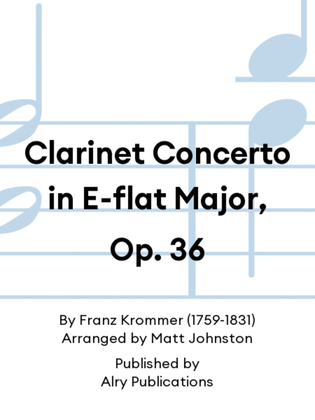 Book cover for Clarinet Concerto in E-flat Major, Op. 36