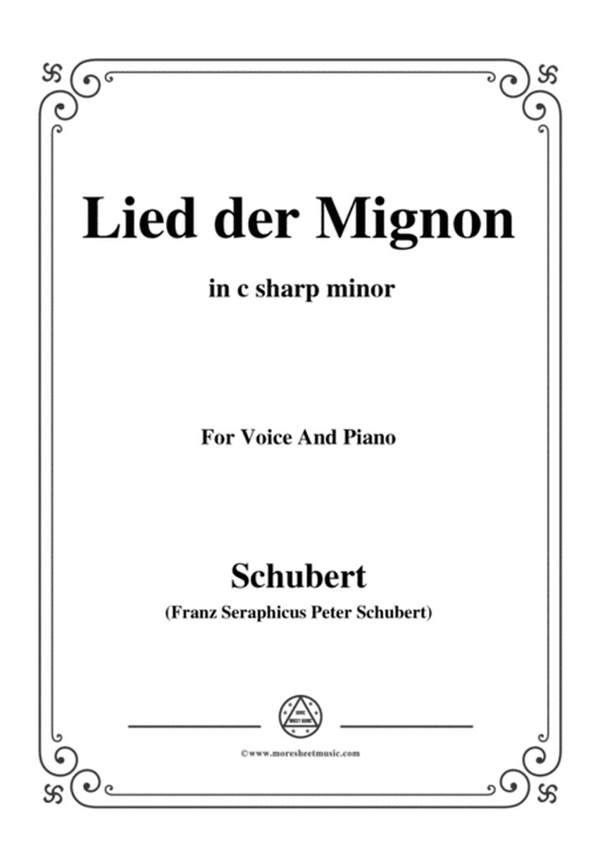 Schubert-Lied der Mignon,from 4 Gesänge aus 'Wilhelm Meister',in c sharp minor,for Voice&Piano image number null
