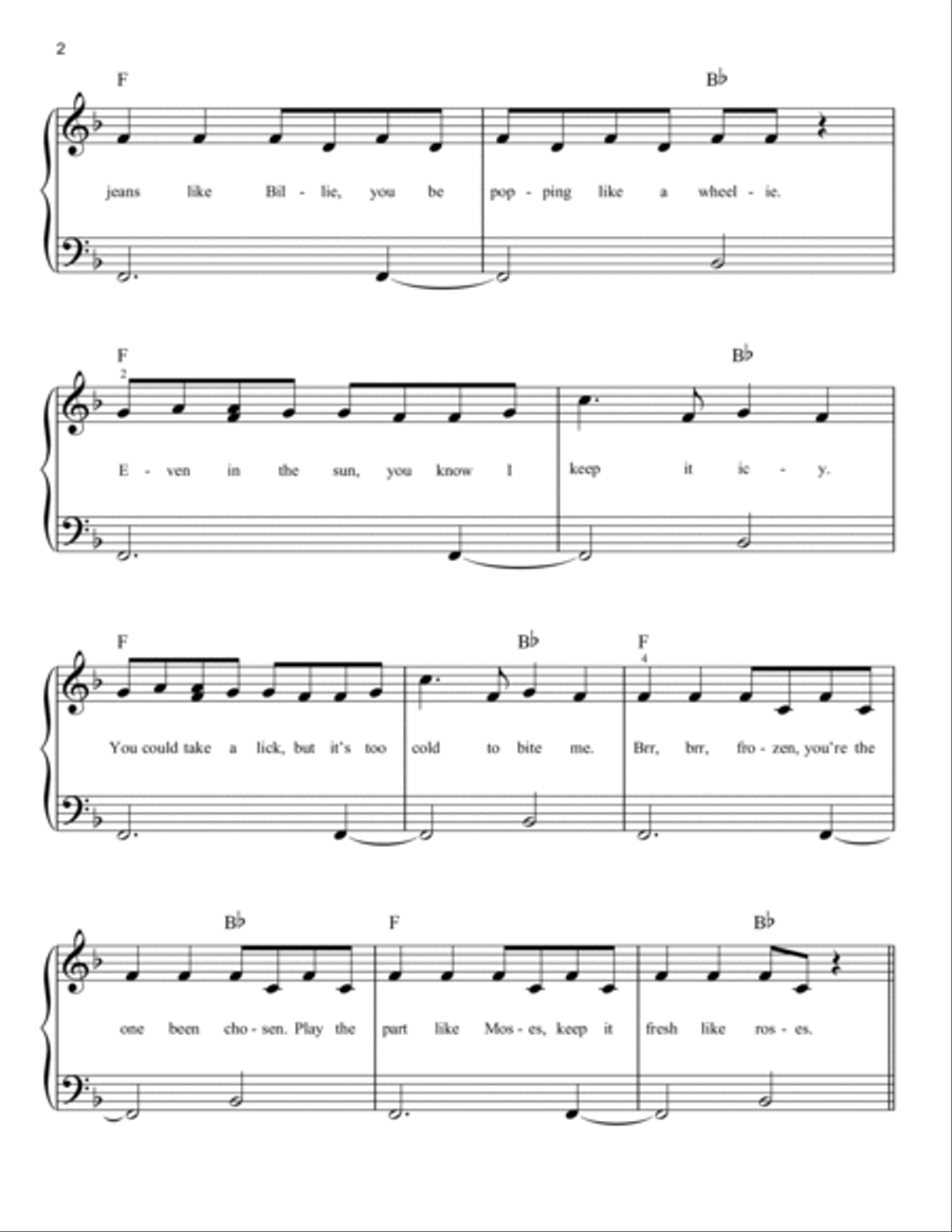 Ice Cream (with Selena Gomez) Easy Piano scores gallery preview page 2