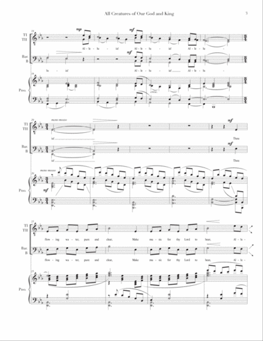 All Creatures of Our God and King ( t t b b ) TTBB scores gallery preview page 3