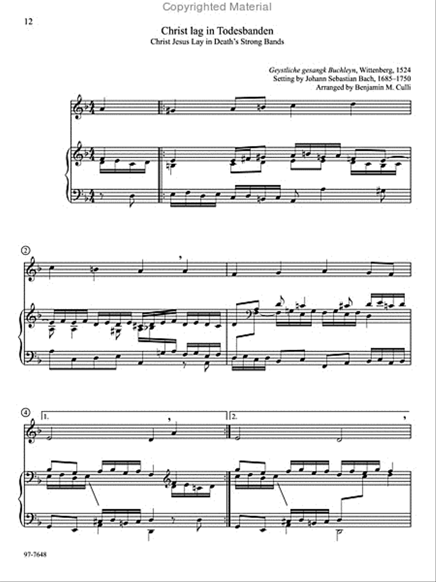 Duo Baroque: Classic Chorale Preludes Arranged for Keyboard and Any Solo Instrument, Vol. 1 Bassoon scores gallery preview page 5