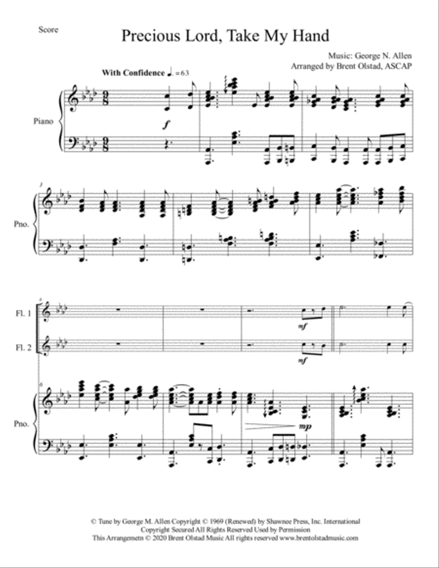 Precious Lord Take My Hand Flute Duet scores gallery preview page 2