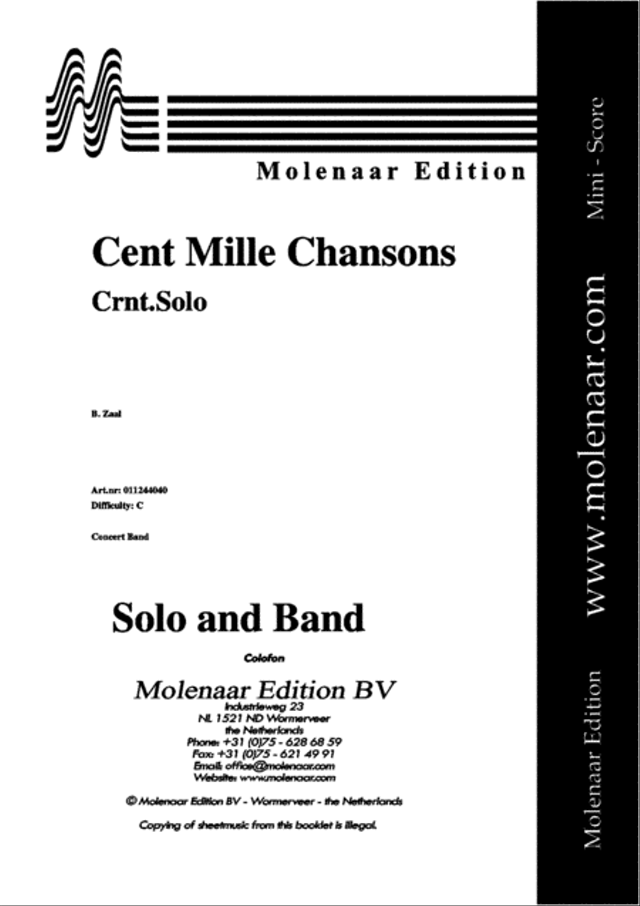 Cent Mille Chansons Concert Band scores gallery preview page 2
