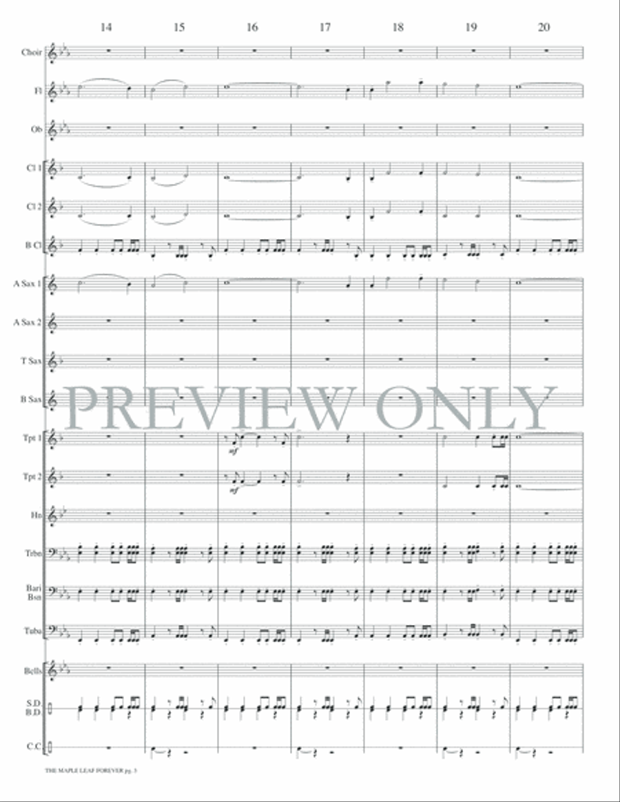 The Maple Leaf Forever Concert Band scores gallery preview page 6