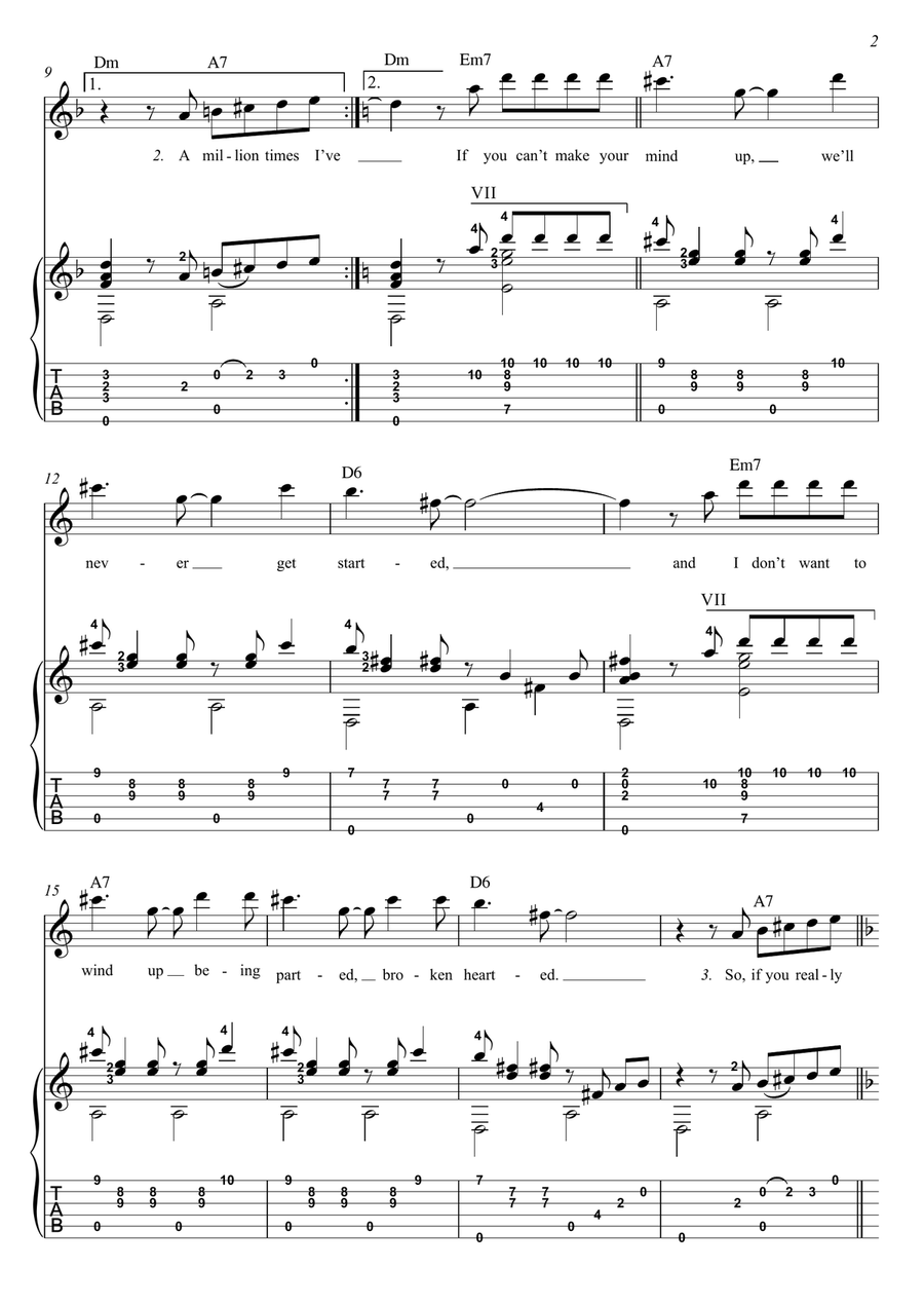 Quizas, Quizas, Quizas (perhaps, Perhaps, Perhaps) Classical Guitar scores gallery preview page 2