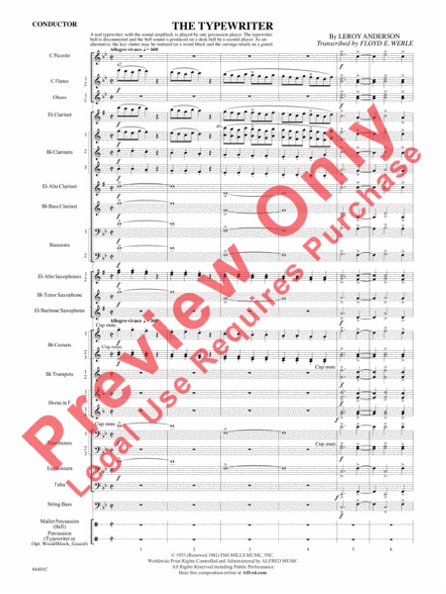 The Typewriter Concert Band scores gallery preview page 4