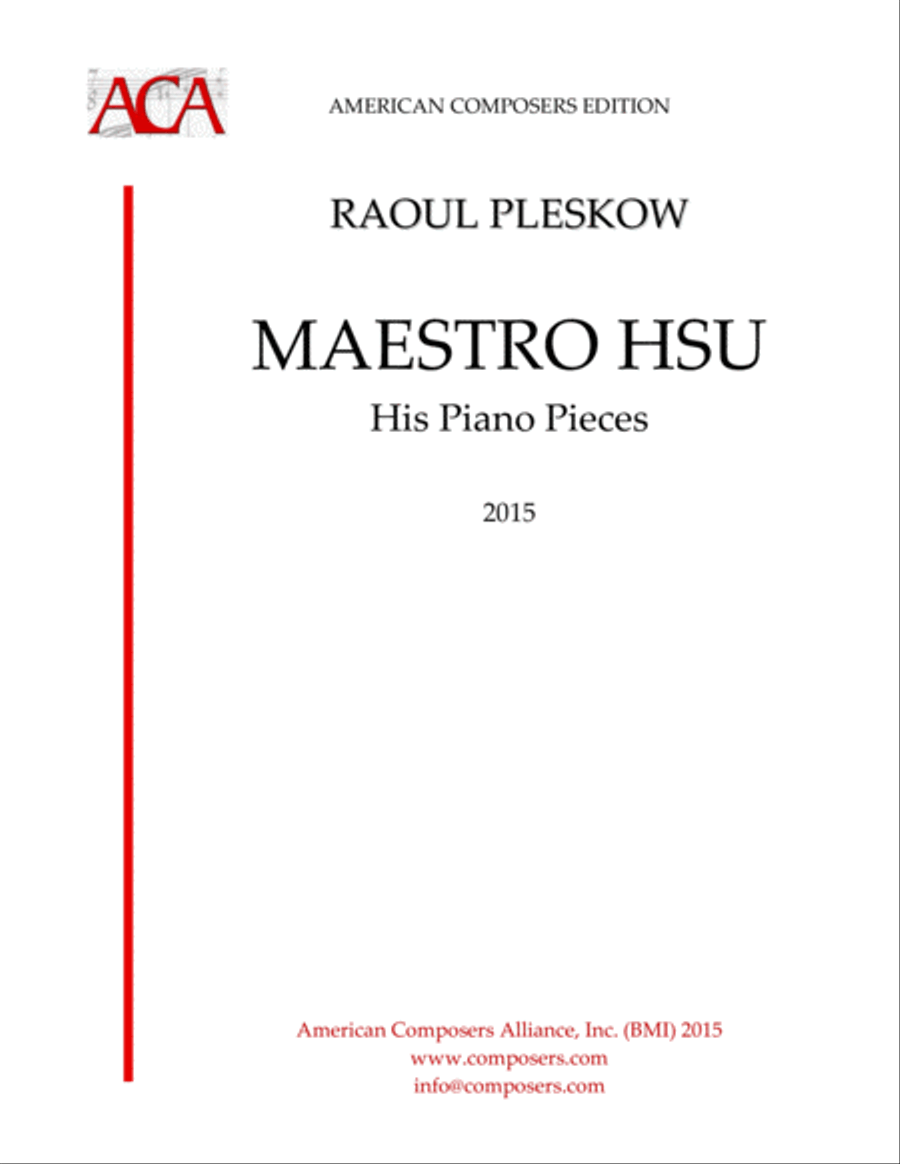 [Pleskow] Maestro Tsu: His Piano Pieces Piano Solo scores gallery preview page 1