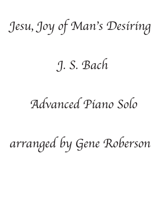 Jesu, Joy of Man's Desiring Advanced Piano Solo