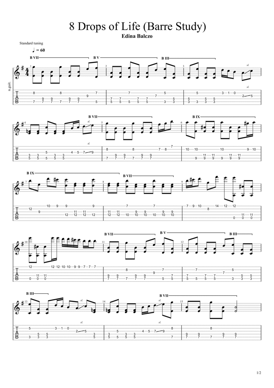 Eight Drops of Life Eight Drops of Life Acoustic Guitar scores gallery preview page 1