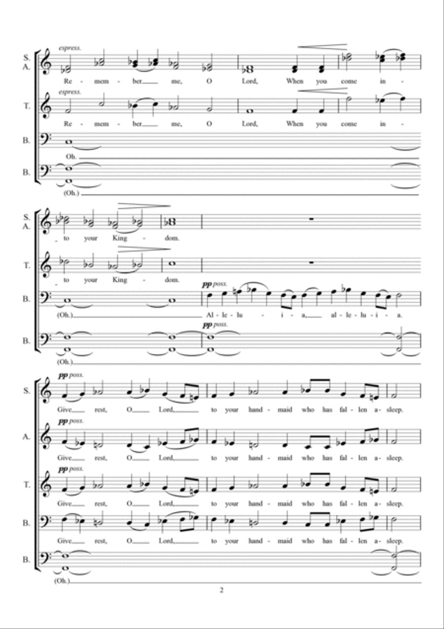 Song For Athene 4-Part scores gallery preview page 2