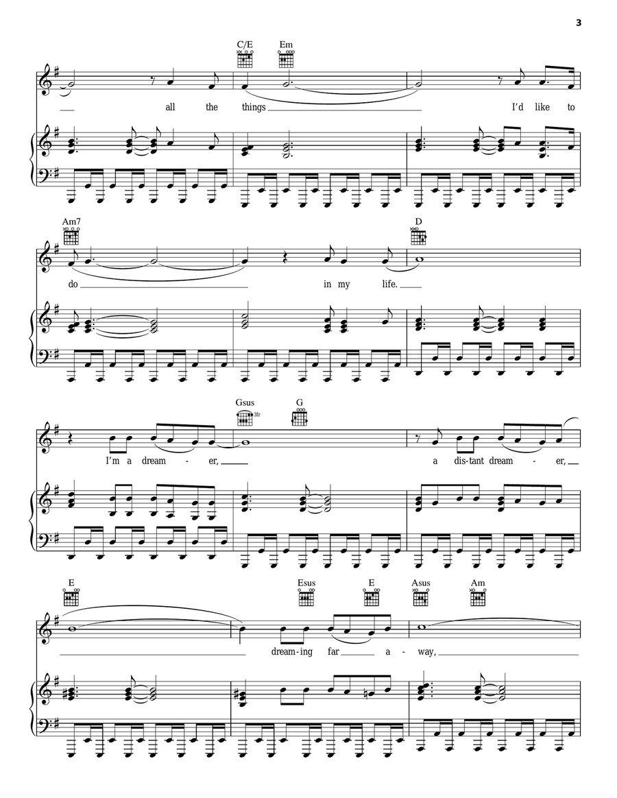 Distant Dreamer Distant Dreamer Piano, Vocal, Guitar scores gallery preview page 3