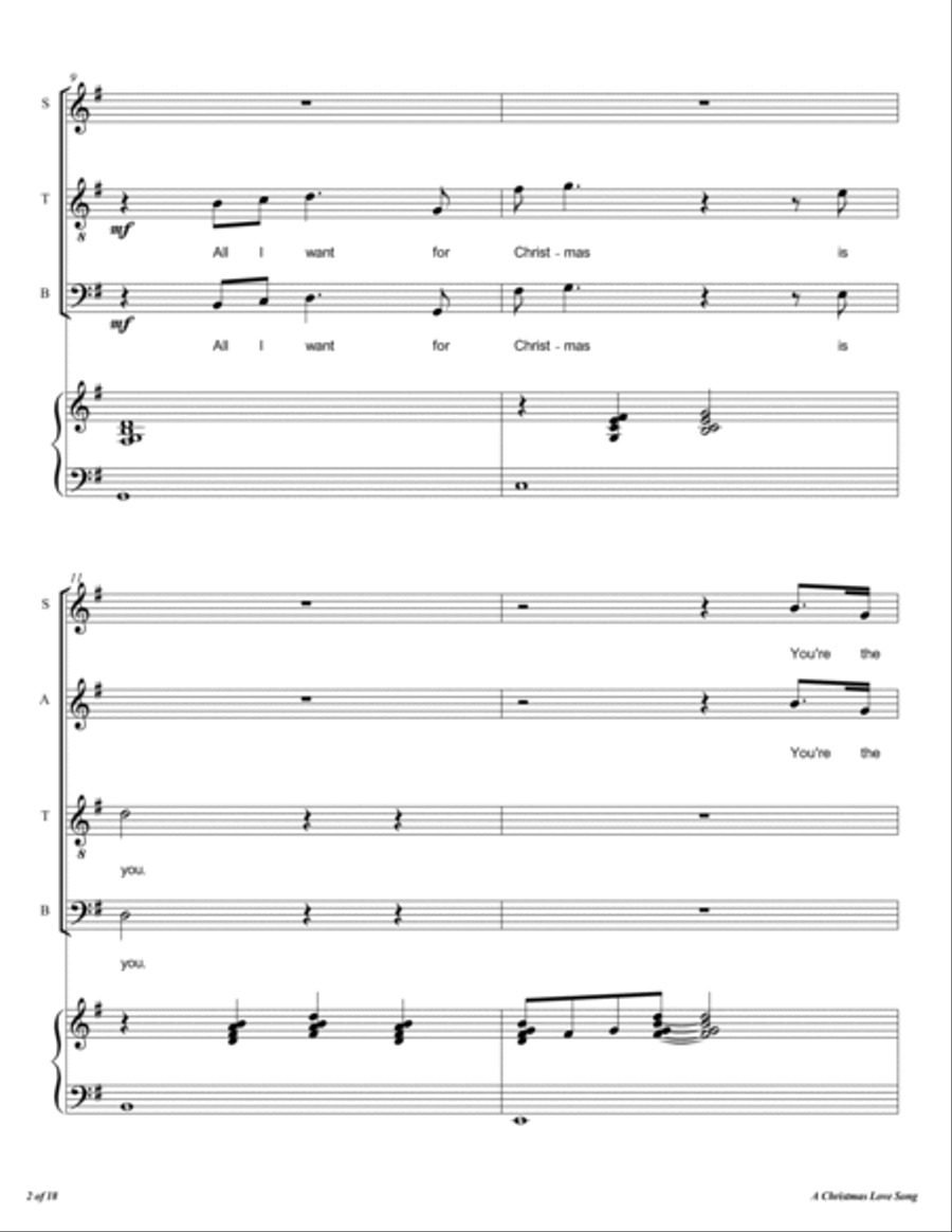 A Christmas Love Song 4-Part scores gallery preview page 3