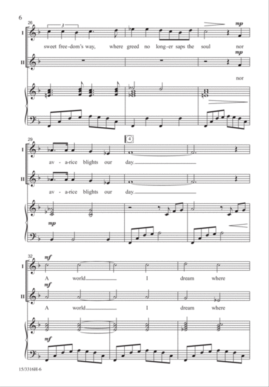 I Dream a World 2-Part scores gallery preview page 5