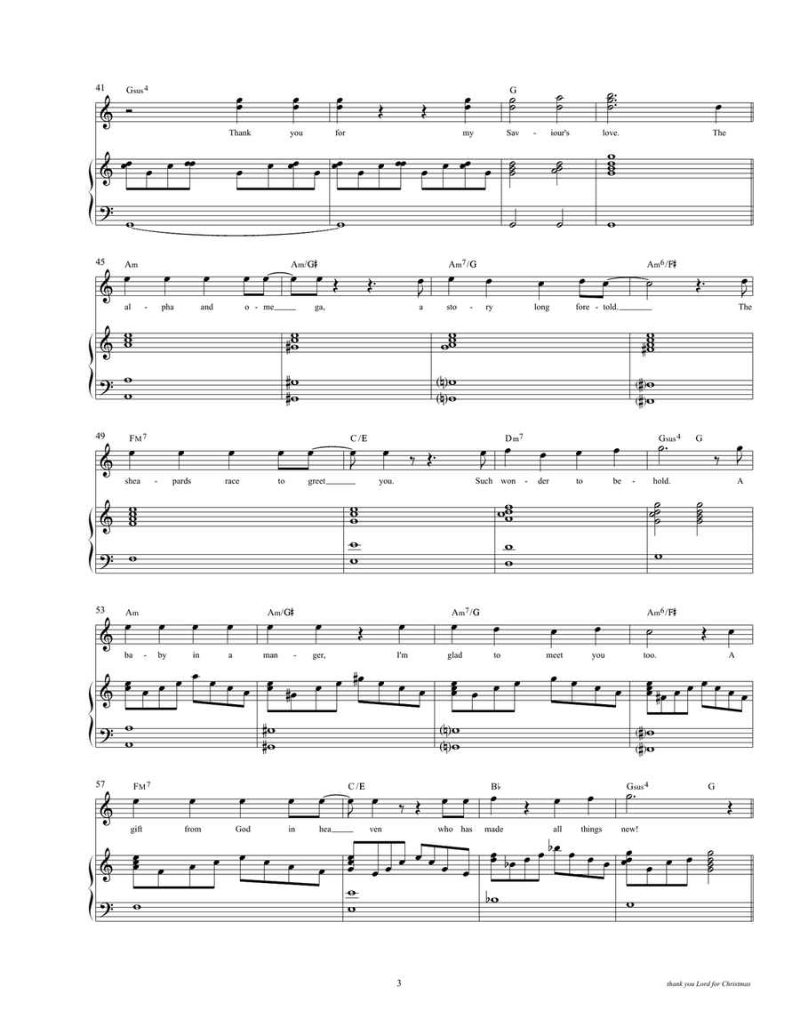 Thank You Lord For Christmas Piano, Vocal scores gallery preview page 3