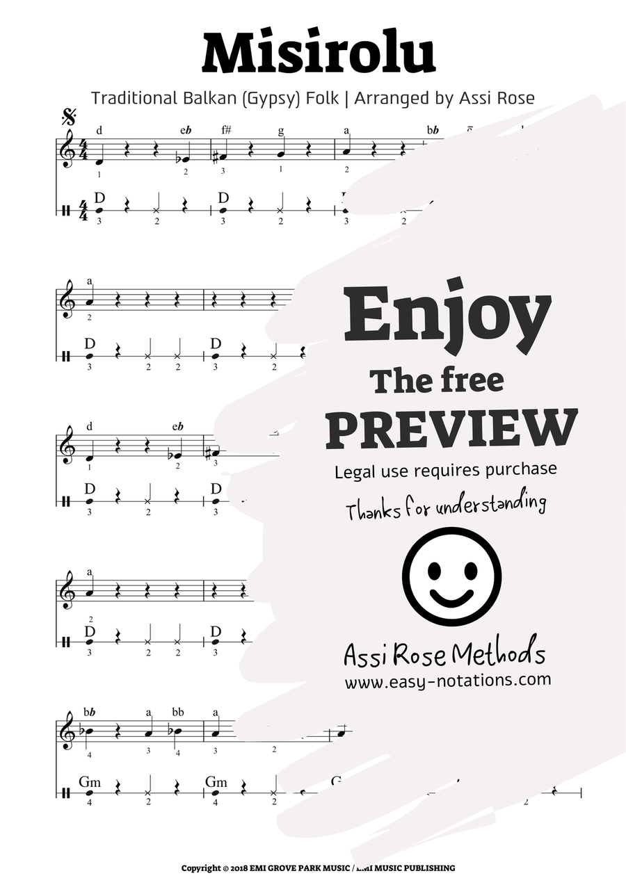 Misirlou (instr & Original Greek Lyr Version) Accordion scores gallery preview page 1