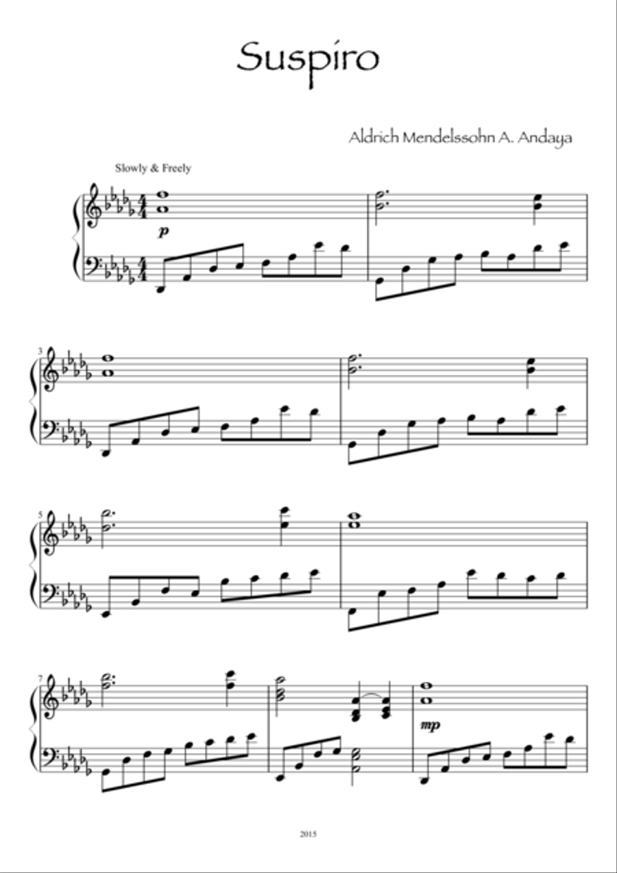 Suspiro Piano Solo scores gallery preview page 1