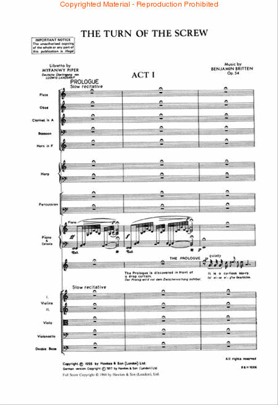 Turn of the Screw, Op. 54 Orchestra scores gallery preview page 2
