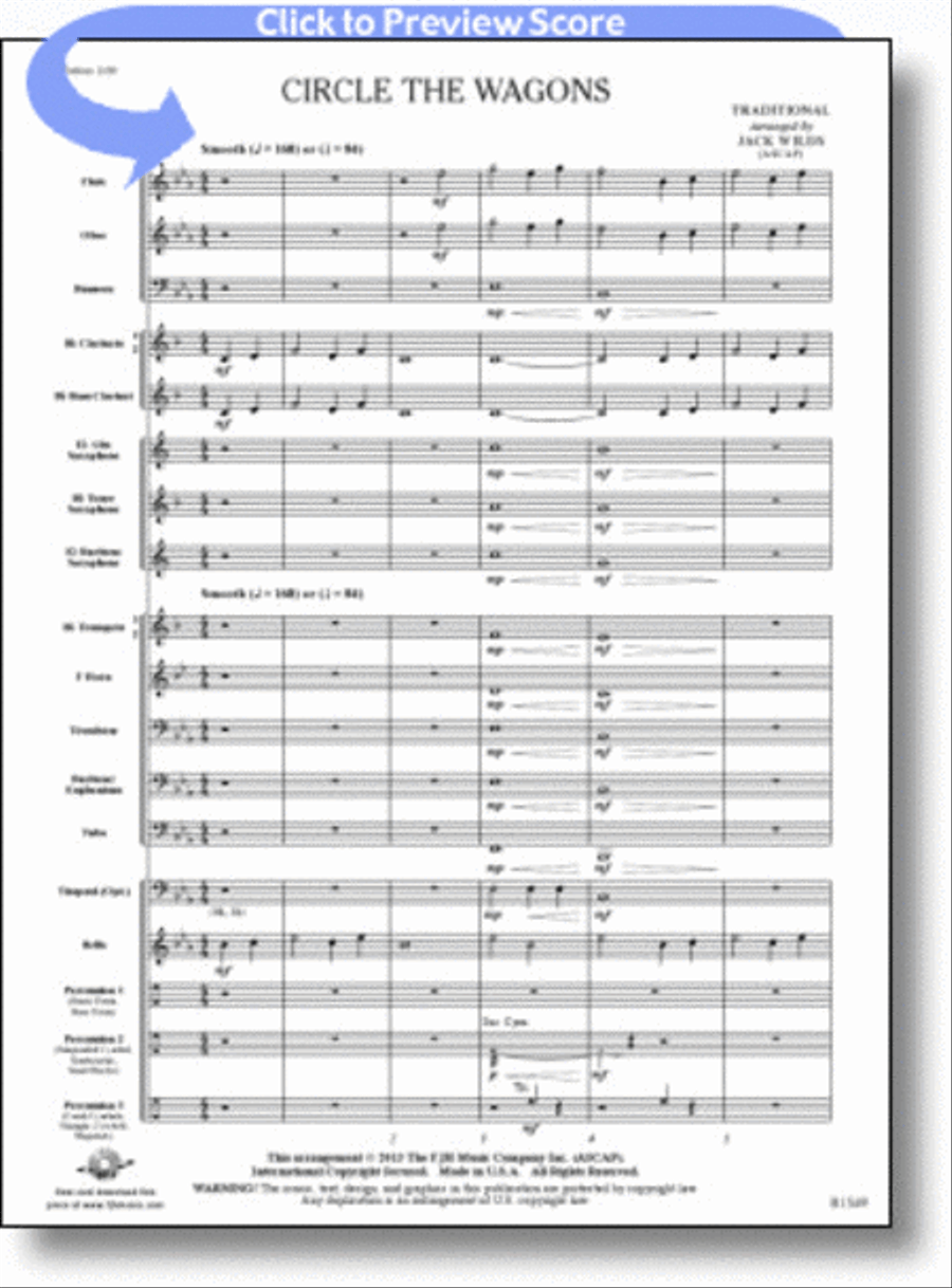 Circle the Wagons Circle the Wagons Concert Band scores gallery preview page 1