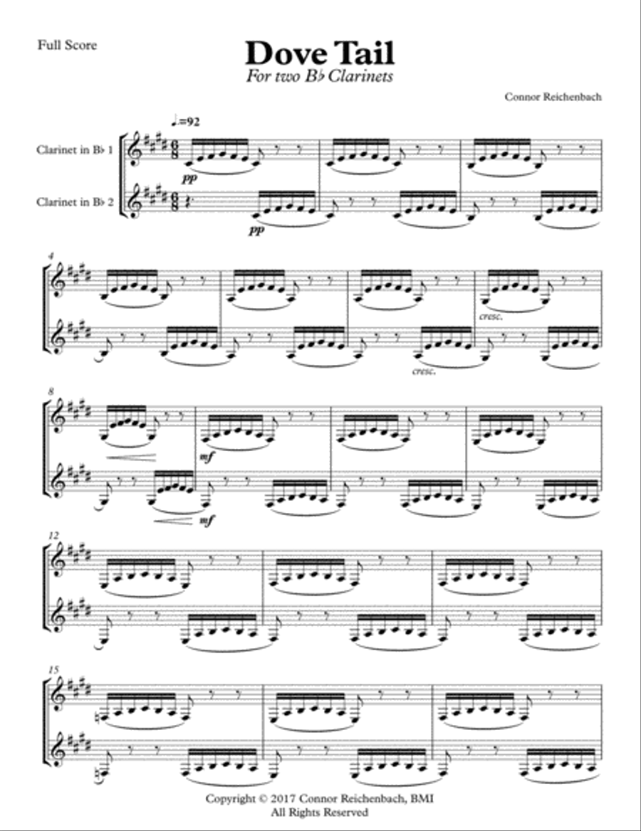 Dove Tail Dove Tail Clarinet Duet scores gallery preview page 1