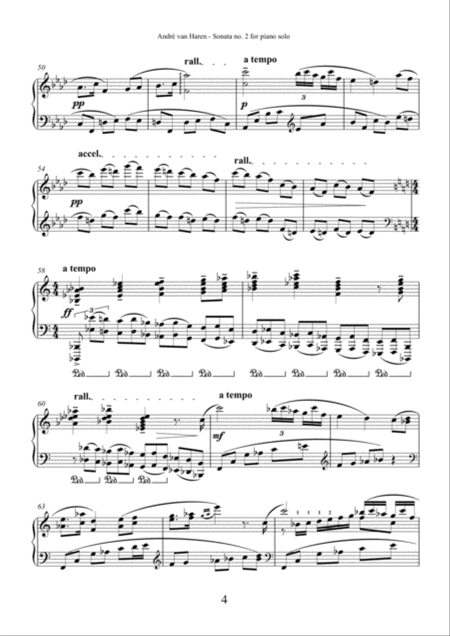 Piano sonata no. 2 in D flat Major - The Golden Anniversary Piano Solo scores gallery preview page 4