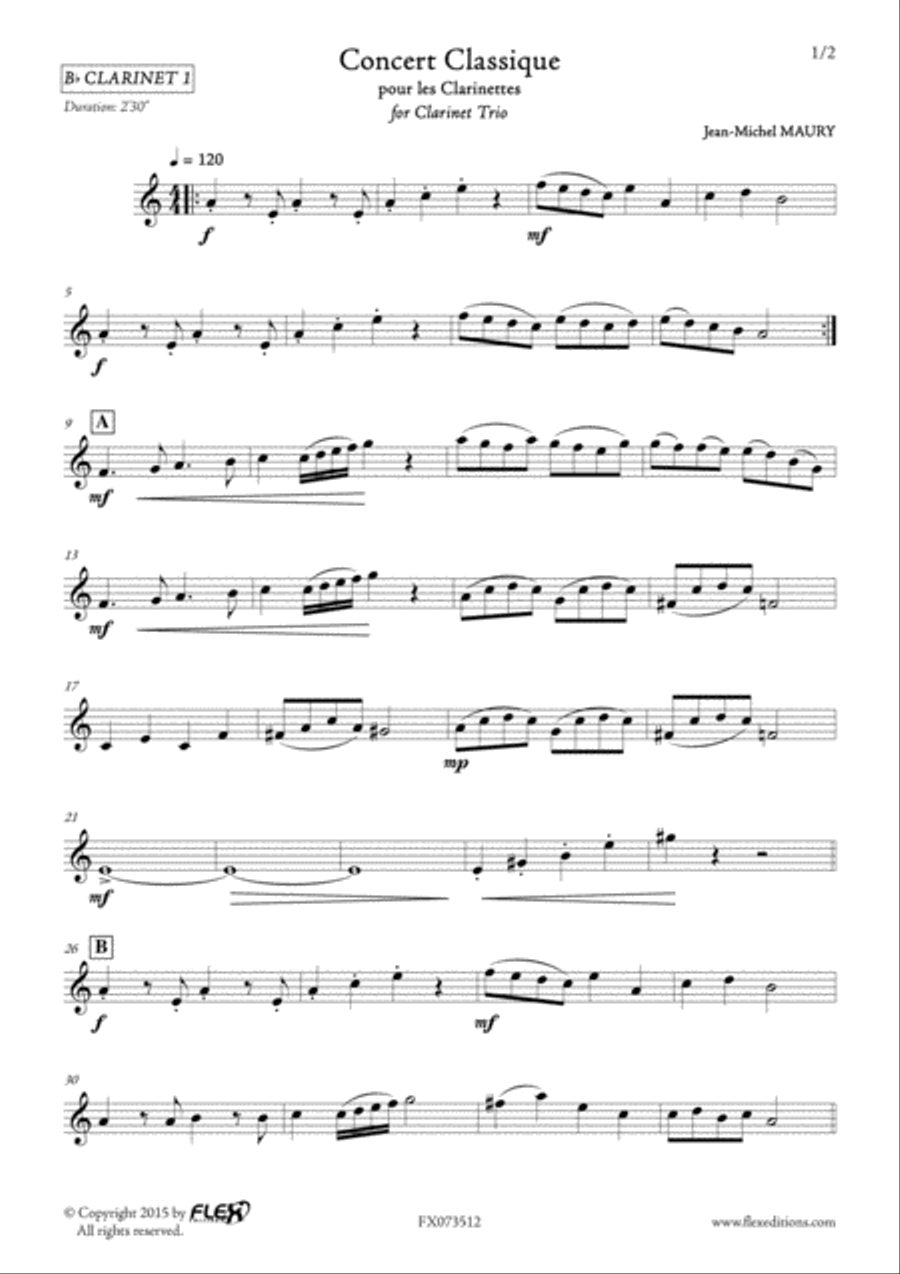 Concert Classique B-Flat Clarinet scores gallery preview page 6