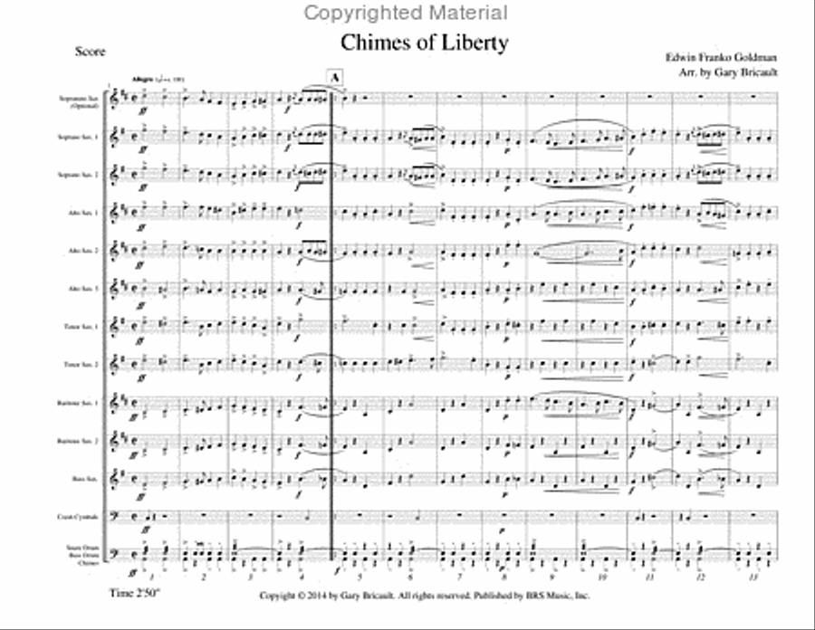 Chimes of Liberty Saxophone scores gallery preview page 2