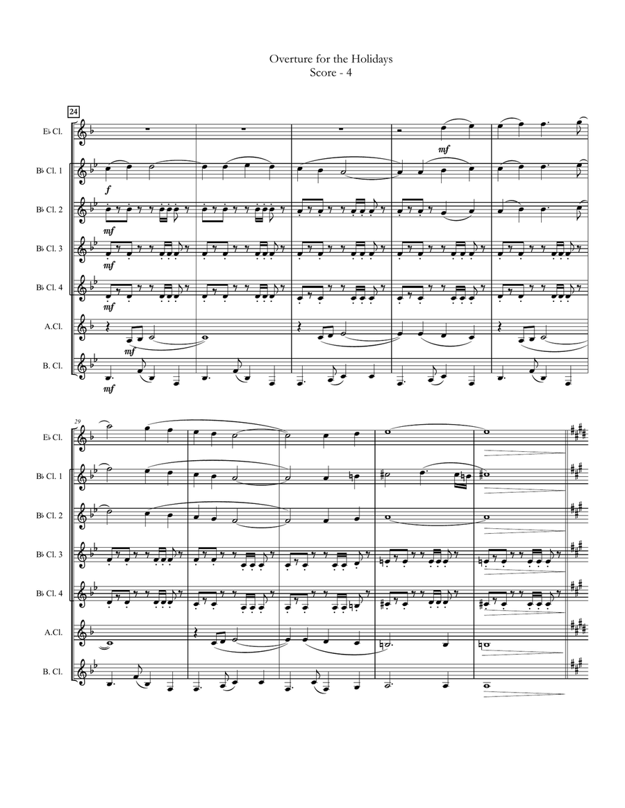 Overture for the Holidays (for Clarinet Choir) Clarinet Choir scores gallery preview page 4