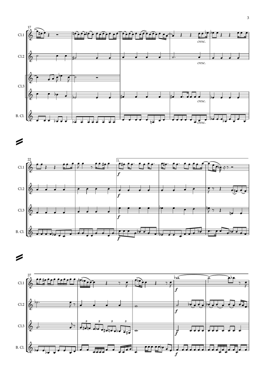 I Am The Walrus Clarinet Quartet scores gallery preview page 3