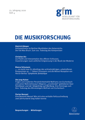 Die Musikforschung, Heft 4/2020