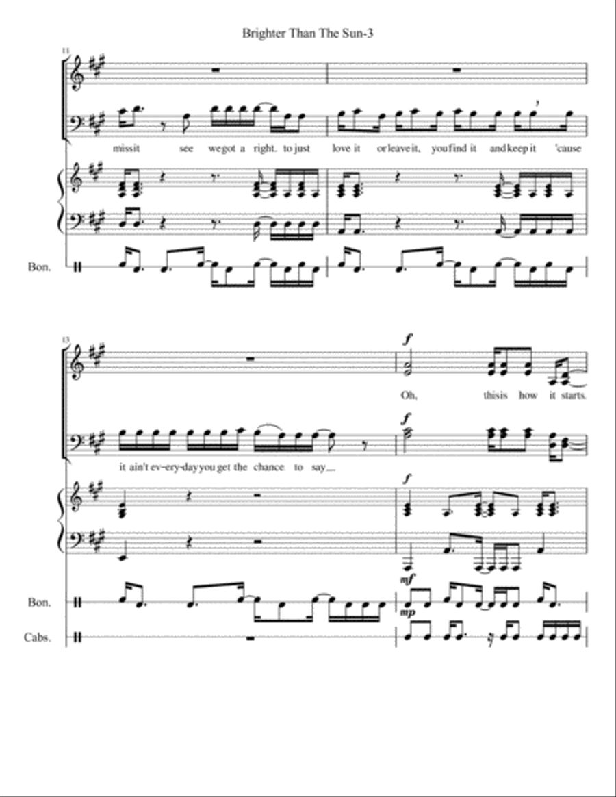 Brighter Than The Sun Brighter Than The Sun 4-Part scores gallery preview page 3