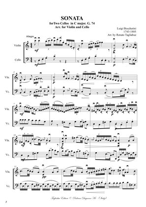 Boccherini - SONATA for two Cellos in C Major G.74 - 1st. Mvt: Allegro - Arr. for Violin and Cello