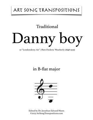 Book cover for TRADITIONAL: Danny boy (transposed to B-flat major)